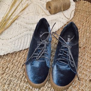 Velvet Platform Sneakers